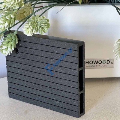 WPC σανίδα περίφραξης γραμμωτή 2 x 12 x 360εκ. - γκρι σκούρο