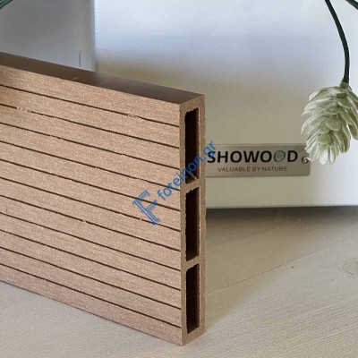 WPC σανίδα περίφραξης γραμμωτή 2 x 12 x 360εκ. - καφέ ανοιχτό