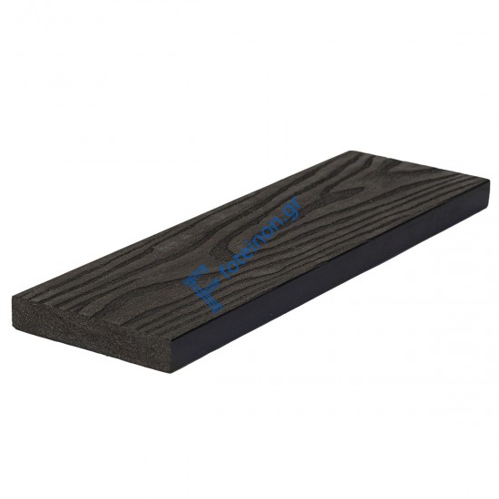 Τάβλα μασίφ WPC 3D wood 1,7 x 9 x 360εκ. - γκρι σκούρο