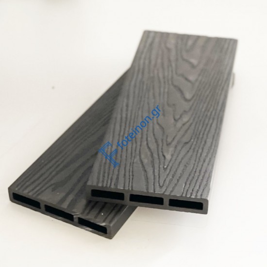 WPC 3D σανίδα περίφραξης 2 x 12 x 360εκ. -γκρι σκούρο