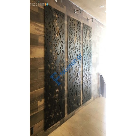 Διακόσμηση εσωτερικών χώρων με διαμορφωμένη μαύρη λαμαρίνα (τιμή τ.μ)