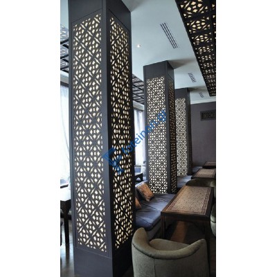 Διακόσμηση εσωτερικών χώρων με διαμορφωμένη μαύρη λαμαρίνα (τιμή τ.μ)