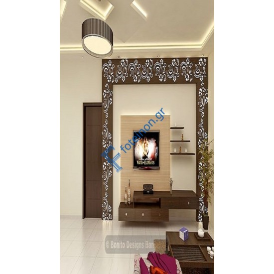 Διακόσμηση εσωτερικών χώρων με διαμορφωμένη μαύρη λαμαρίνα (τιμή τ.μ)