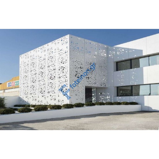 Διακόσμηση και κάλυψη εξωτερικών χώρων με διαμορφωμένη μαύρη λαμαρίνα (τιμή τ.μ)