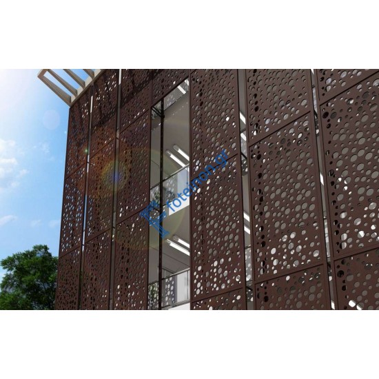 Διακόσμηση και κάλυψη εξωτερικών χώρων με διαμορφωμένη μαύρη λαμαρίνα (τιμή τ.μ)