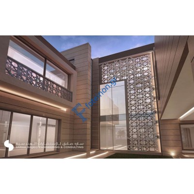 Διακόσμηση και κάλυψη εξωτερικών χώρων με διαμορφωμένη μαύρη λαμαρίνα (τιμή τ.μ)