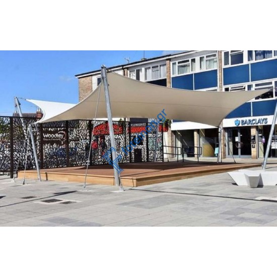 Διακόσμηση και κάλυψη εξωτερικών χώρων με διαμορφωμένη μαύρη λαμαρίνα (τιμή τ.μ)