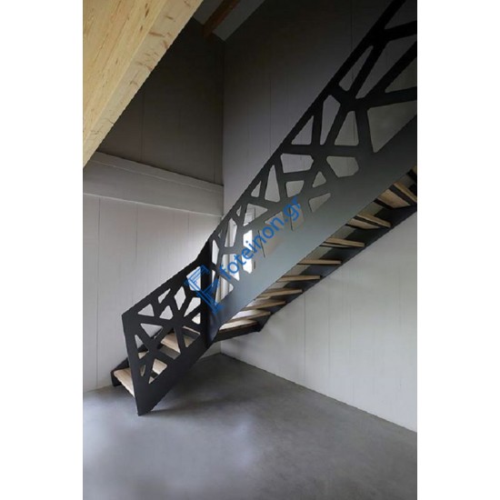 Σκάλες διαμορφωμένες με μαύρη λαμαρίνα (τιμή τ.μ)