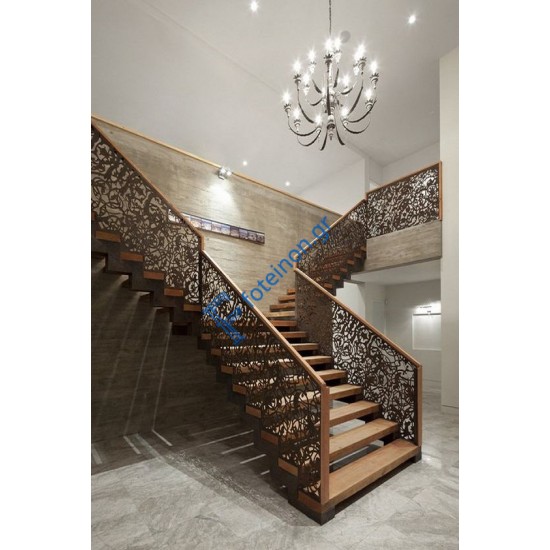 Σκάλες διαμορφωμένες με μαύρη λαμαρίνα (τιμή τ.μ)