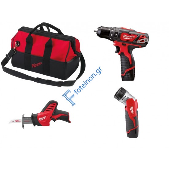 ΣΕΤ ΕΡΓΑΛΕΙΩΝ POWERPACK FUEL Milwaukee M12 BPDHZ-202B και σε 6 άτοκες δόσεις