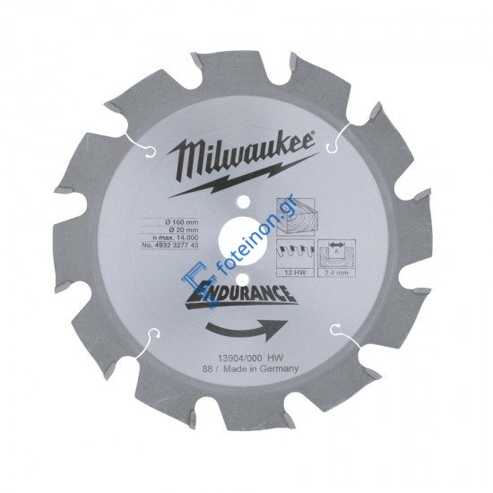 ΔΙΣΚΟΣ Milwaukee ΚΟΠΗΣ ΞΥΛΟΥ 24 ΔΟΝΤΙΩΝ - 165 x 30 493299909