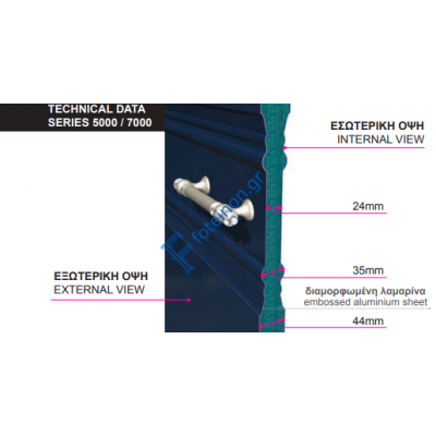 Πρεσαριστό πάνελ αλουμινίου σε λευκό χρώμα ALFA (5283 INOX)