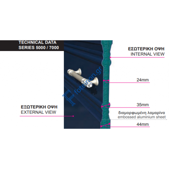 Πρεσαριστό πάνελ αλουμινίου σε λευκό χρώμα ALFA (5283 INOX)