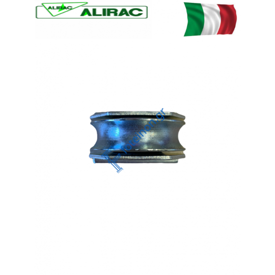 Ράουλο (Ρόδα) Φ60 γαλβανιζέ σχήμα U (για στρογγυλό) Alirac με βάση χωνευτή (Σκάφη), για αυλόπορτες σιδήρου.