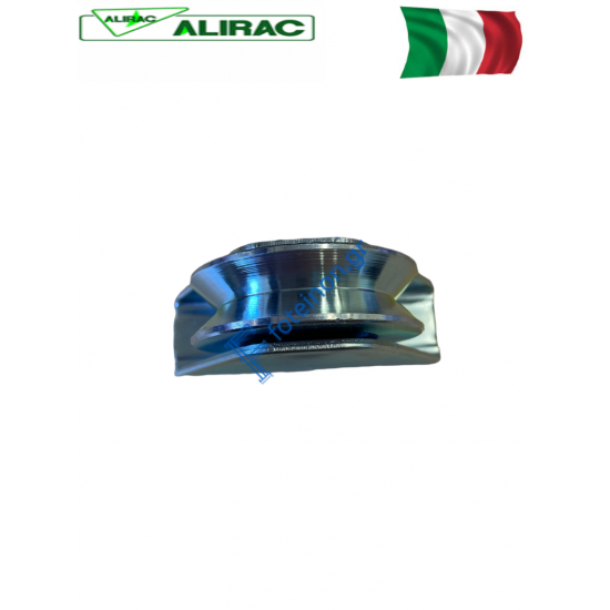 Ράουλο (ρόδα) Φ60 γαλβανιζέ ,σχήμα V (για γωνία) Alirac ,με βάση εξωτερική, για αυλόπορτες σιδήρου.