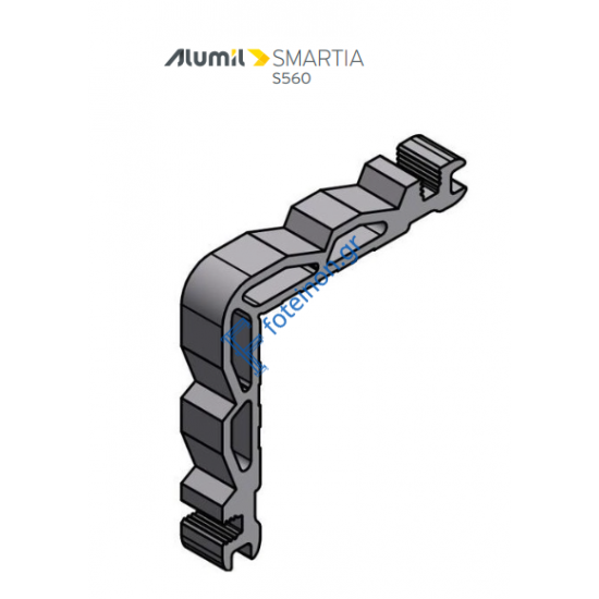 Γωνία σύνδεσης πρεσαριστή 11x11,7mm για οδηγό S594 της σειράς S560 1131111100 Alumil