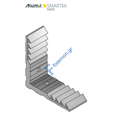 Γωνία σύνδεσης μορφής 6.4x24.5mm  χαμηλών οδηγών  της σειράς M450 LT Alumil 1500692450