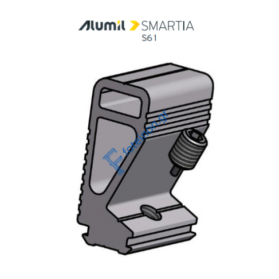 Σύνδεσμος ταυ εσωτερικός 19,4x32,6mm με βίδα Η4 Alumil 1607733200