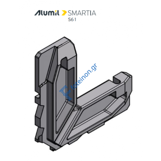 Γωνία σύνδεσης πρέσσας χυτή μικρού θαλάμου φύλλου ΚΕ S61938 33x11.1mm Alumil 1657732600