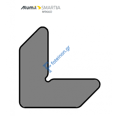 Γωνιά επιπεδότητας 11x30x1,25 Inox για κάσα Μ19620 και φύλλο Μ19622, S67976 της σειράς Μ9660 PHOS & S67 1807701100 Alumil