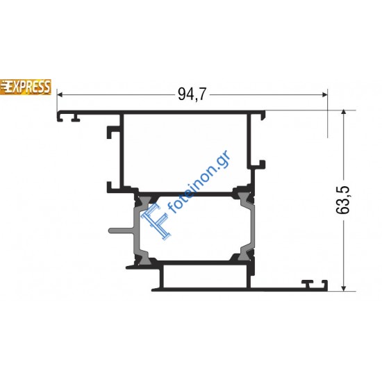 Φύλλο M19690 Εισόδου European Groove σειράς Μ9660 Smartia Alumil 6.5m σε χρώμα λευκό 9016