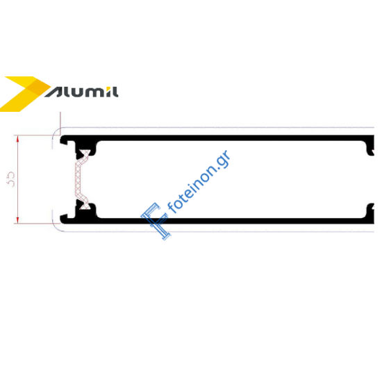 Ραμποτέ αλουμινίου θέρμο M19725 Alumil 6m σε χρώμα λευκό 9016