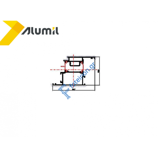 Φύλλο ενισχυμένο M19762 Εισόδου European Groove σειράς Μ9660 Smartia Alumil 6.5m σε χρώμα λευκό 9016
