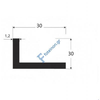 Γωνία G30x30x1.2  Καφέ 8014 6m