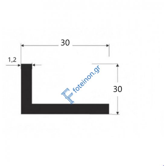 Γωνία G30x30x1.2  Καφέ 8014 6m