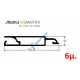 Φυλλαράκι Ίσιο για Ψάθα Ρολού Αλουμινίου AT 9×38 – Μεγάλη Διάτρηση – 303024 – Λευκό 9016 – 6m – Alumil