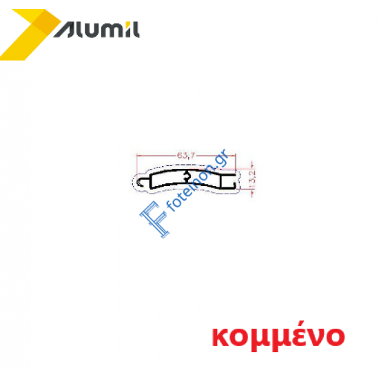 Φυλλαράκι αλουμινίου ΑΤ 18Χ55 (303028) για ρολά Alumil σε χρώμα λευκό 9016 κομμένο στα μέτρα σας