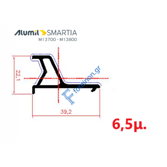 Κατωκάσι 303035– Λευκό 9016 – 6,5m – Alumil
