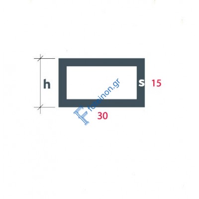 Προφίλ αλουμινίου Ορθογώνιο (καρέ) S-30x15 Alumil 5m σε χρώμα λευκό 9016