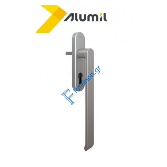 Διπλή Λαβή μεγάλη 252mm ανασυρόμενου με καρε 10x10mm και θέση κυλίνδρου, ανοδίωση F1 Alumil 3802814733