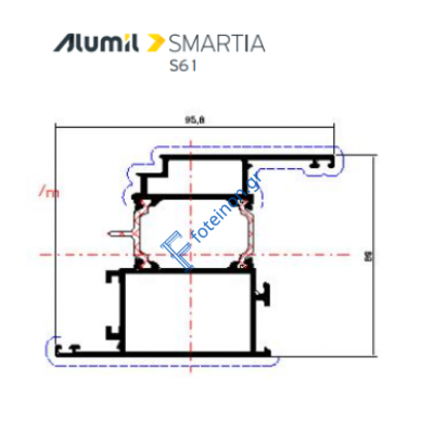 Φύλλο εισόδου μικρό Camera S61938 σειράς S61 Smartia Alumil 6,5m σε χρώμα λευκό 9016