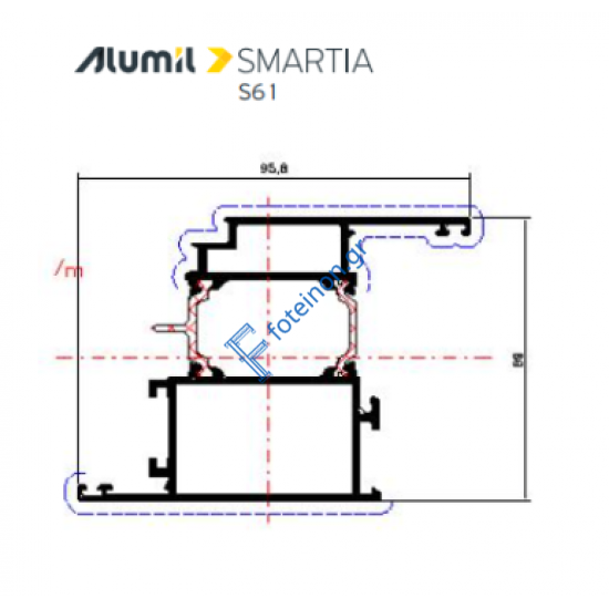 Φύλλο εισόδου μικρό Camera S61938 σειράς S61 Smartia Alumil 6,5m σε χρώμα λευκό 9016