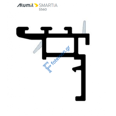Πολυαμίδιο PVC ABS στενού γάντζου S363 Alumil 6600036310 4.6m.