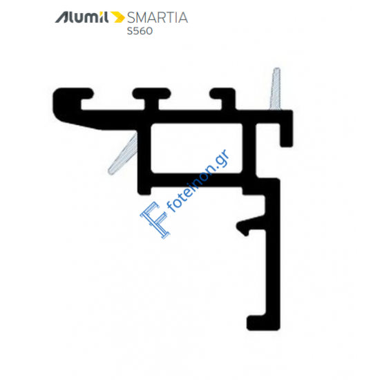 Πολυαμίδιο PVC ABS στενού γάντζου S363 Alumil 6600036310 4.6m.