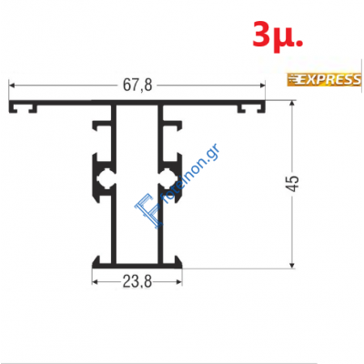 Ταύ M9305 σειράς Μ9400 Comfort Alumil 3m σε χρώμα λευκό 9016
