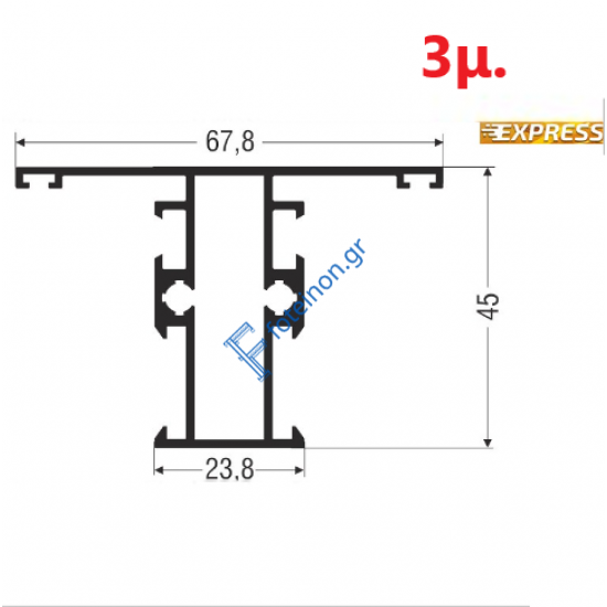 Ταύ M9305 σειράς Μ9400 Comfort Alumil 3m σε χρώμα λευκό 9016