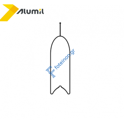 Γαλονάκι περσίδα αλουμινίου  M9353 Alumil 6m σε χρώμα λευκό 9016