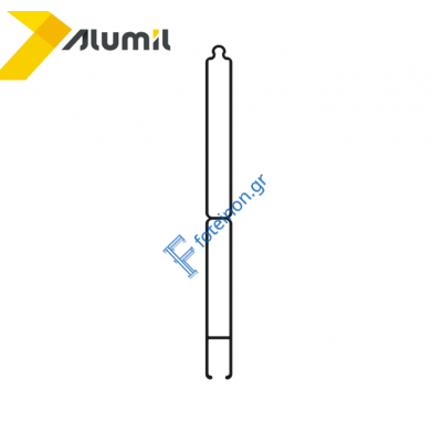 Ραμποτέ γέμισμα αλουμινίου   M9358 Alumil 6m σε χρώμα λευκό 9016