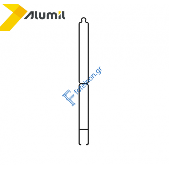 Ραμποτέ γέμισμα αλουμινίου   M9358 Alumil 6m σε χρώμα λευκό 9016