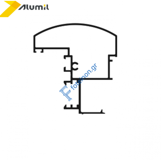 Μπινί για φύλλα European Groove M9554 σειράς Μ9400 Comfort Alumil 6m σε χρώμα λευκό 9016