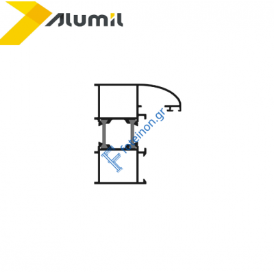 Κάσα M9653 σειράς Μ9650 Alumil 6m σε χρώμα λευκό 9016