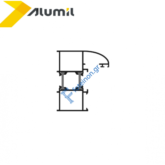 Κάσα M9653 σειράς Μ9650 Alumil 6m σε χρώμα λευκό 9016
