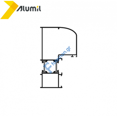 Κάσα M9655 σειράς Μ9650  Alumil 6m σε χρώμα λευκό 9016