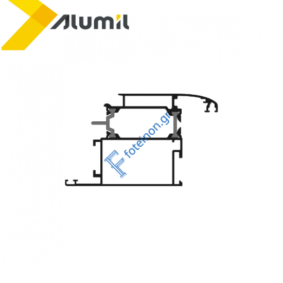 Φύλλο M9668 Εισόδου European Groove σειράς Μ9650 Alumil 6m σε χρώμα λευκό 9016