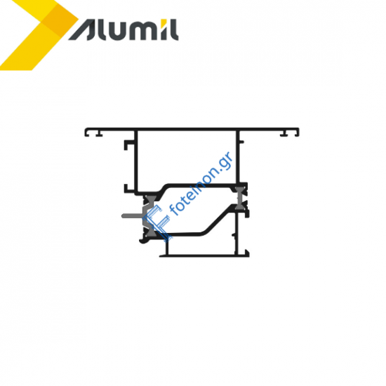 Φύλλο Είσοδου Ανοιγόμενου έξω European Groove M9679 σειράς Μ9650 Alumil 6m σε χρώμα λευκό 9016
