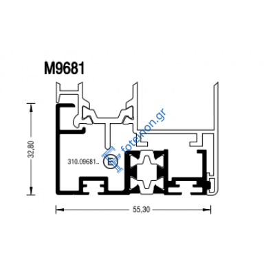 Νεροχύτης M9681 σειράς Μ9650 Alumil 6m σε χρώμα λευκό 9016